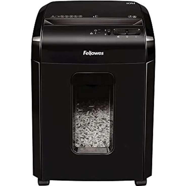 Fellowes Powershred 10M, 10 Blatt Micro-Cut (P-5) Aktenvernichter mit Sicherheitssperre, für Zuhause-Home Office