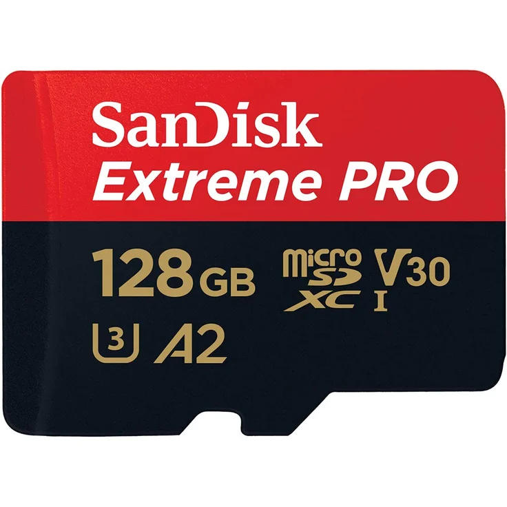 SanDisk Extreme Pro 128GB microSDXC Memory Card + SD Adapter with A2 App Performance + Rescue Pro Deluxe 170MB-s Class 10, UHS-I, U3, V30 – Bild 1