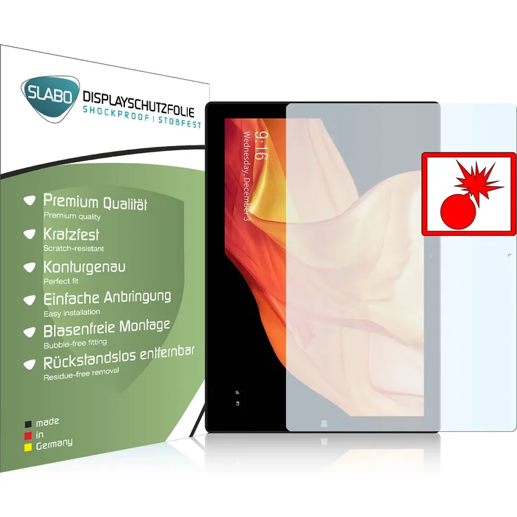 Slabo 2x Panzerschutzfolie für Chuwi UBook (11,6'') KLAR ''Shockproof'' Displayfolie Schutzfolie Folie