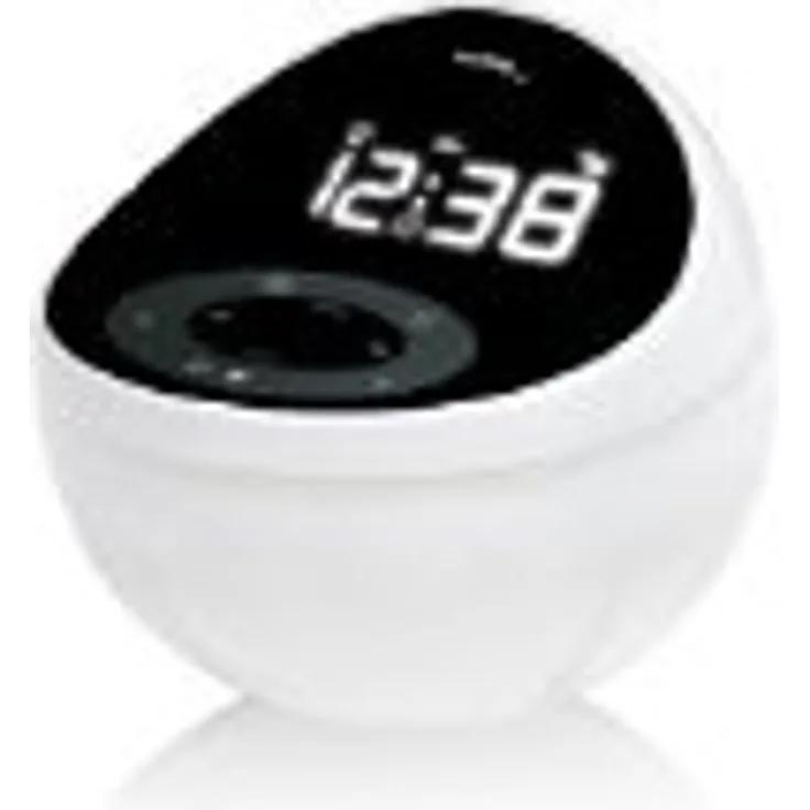 Technoline, WT 500 Premium-Radiowecker, weiß-schwarz, 14,5 x 14,5 x 12,5 cm