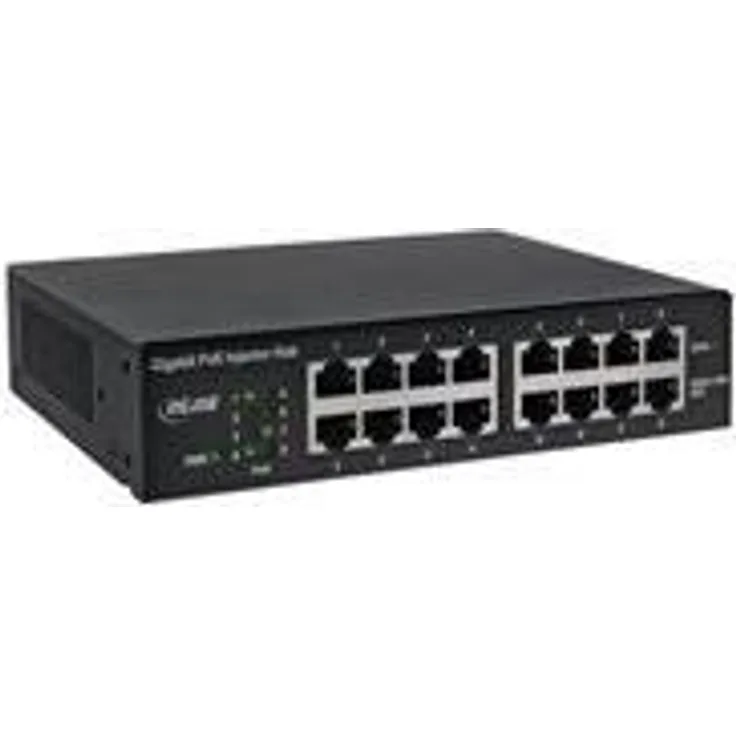 INLINE PoE+ Gigabit Network Injector Hub - Switch - 8 x 10/100/1000 (PoE+) - an Rack montierbar (120 W)