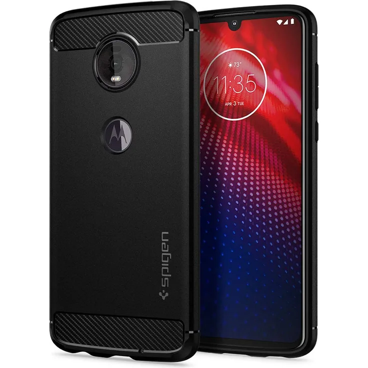 Spigen Rugged Armor entworfen für Moto Z4 (2019), Matte Black