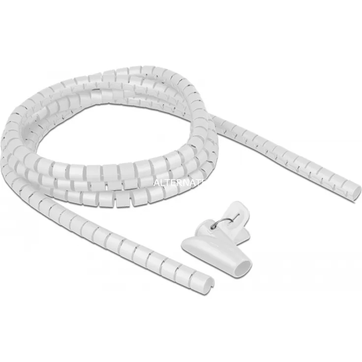 DeLock Spiralschlauch mit Einziehwerkzeug 2,5 m x 15 mm Kabelschlauch, weiß