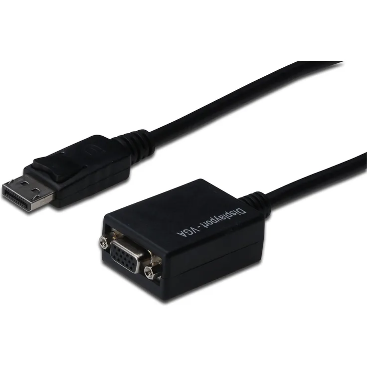 ASSMANN Adapterkabel DisplayPort Stecker auf VGA HD15 Buchse 0,15m AWG28 doppelte Schirmung (AK-340403-001-S)