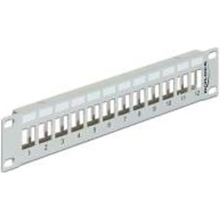 DeLock 10 Keystone Patchpanel 12 Port Metall grau