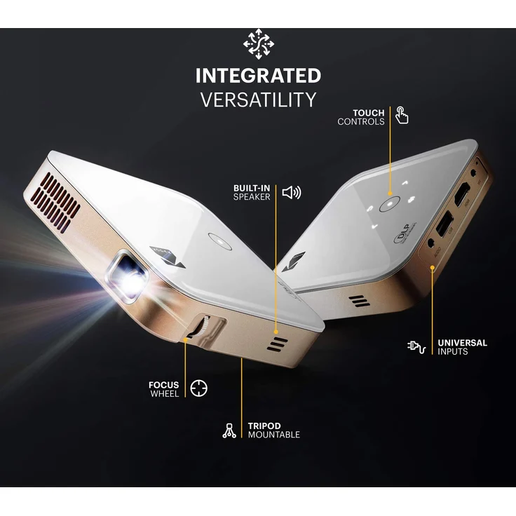Kodak Luma 350 Mini-Beamer, DLP, 4K (3840 x 2160), Kontrast 3500:1, 350 ANSI-Lumen, Bildverhältnis 16:9, weiß/rosegold – Bild 3