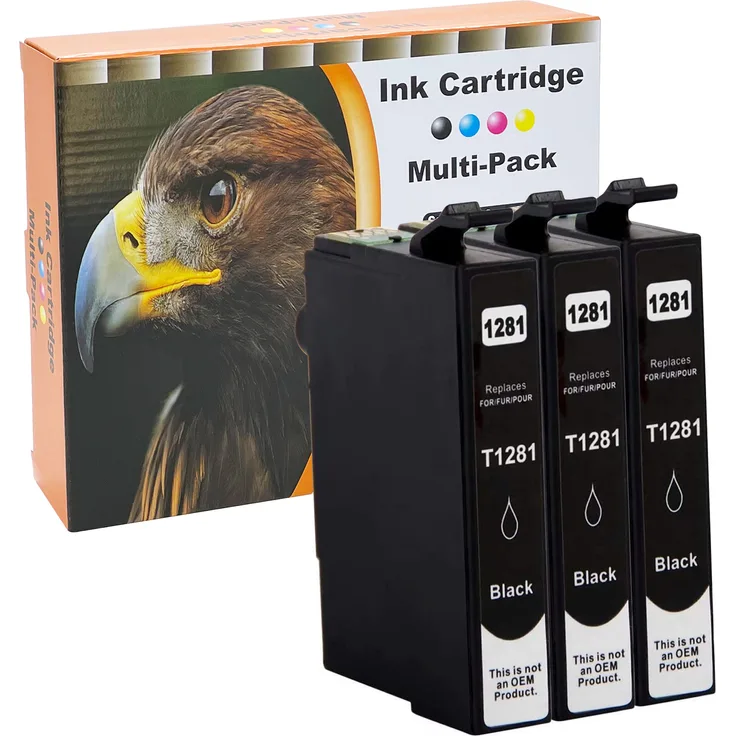 Starlet24 Druckerpatronen kompatibel zu Epson T1281-T1284 | 3x Black