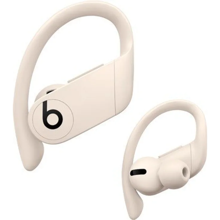 Powerbeats Pro Kabellose In-Ear Bluetooth Kopfhörer Apple H1 Chip, Bluetooth der Klasse 1, 9 Stunden Wiedergabe, schweißbeständige In-Ear Kopfhörer - Elfenbein
