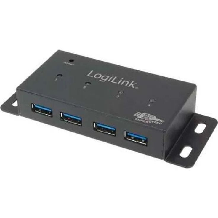 LogiLink UA0149 USB 3.0 HUB 4-port, metal, incl. power Display