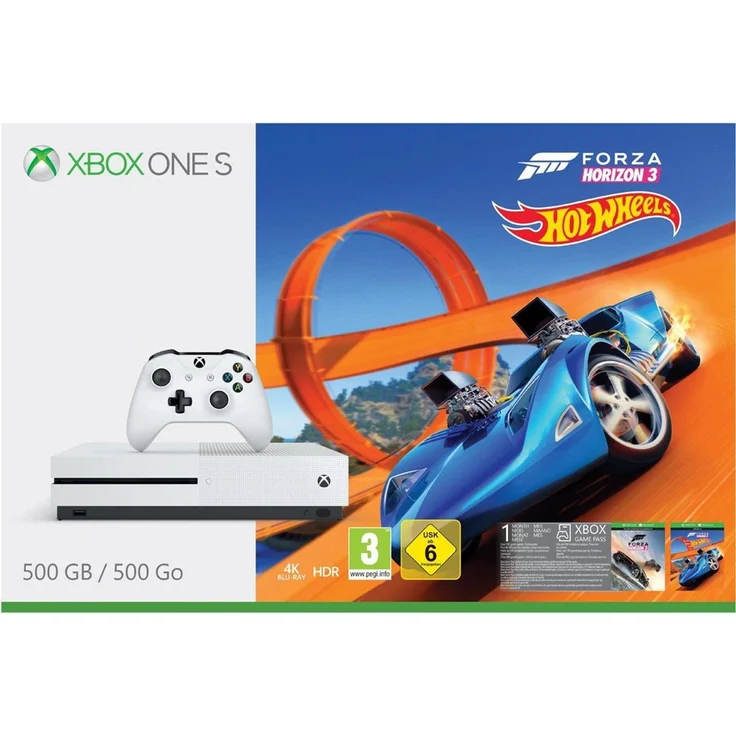Microsoft Xbox One S Robot White 500GB Bundle inkl. Forza Horizon 3 Hot Wheels – Bild 1