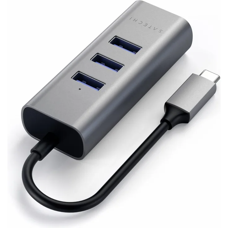 Satechi Type-C 2-in-1 3 Port USB 3.0 Hub & Ethernet Space Gray