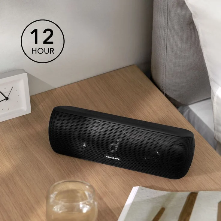 soundcore Motion+ Bluetooth HiFi Lautsprecher mit Hi-Res 30W Audio, Intensiver Bass, Kabelloser, mit App, USB C Konnektivität, Flexibler EQ, 12h Akkulaufzeit, IPX7 Wasserschutz (Schwarz) – Bild 7