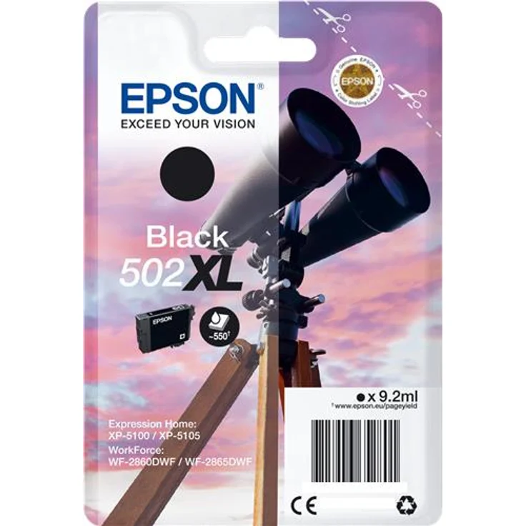 Epson 502XL - 9.2 ml - High Capacity - Schwarz - Original - Blister mit RF- / aktustischem Alarmsignal - Tintenpatrone – Bild 1