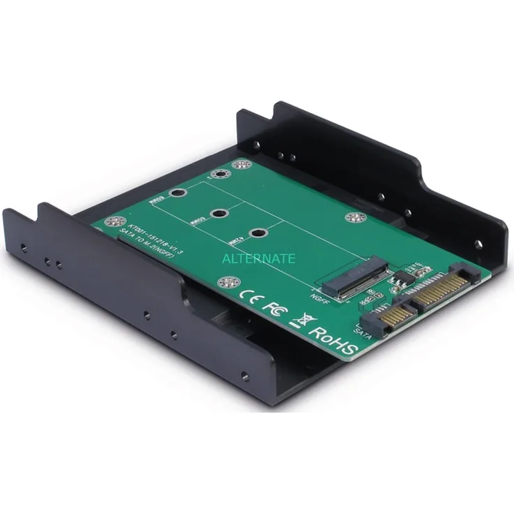 Inter-Tech KT001B Einbaurahmen, schwarz, M.2 auf 3,5''