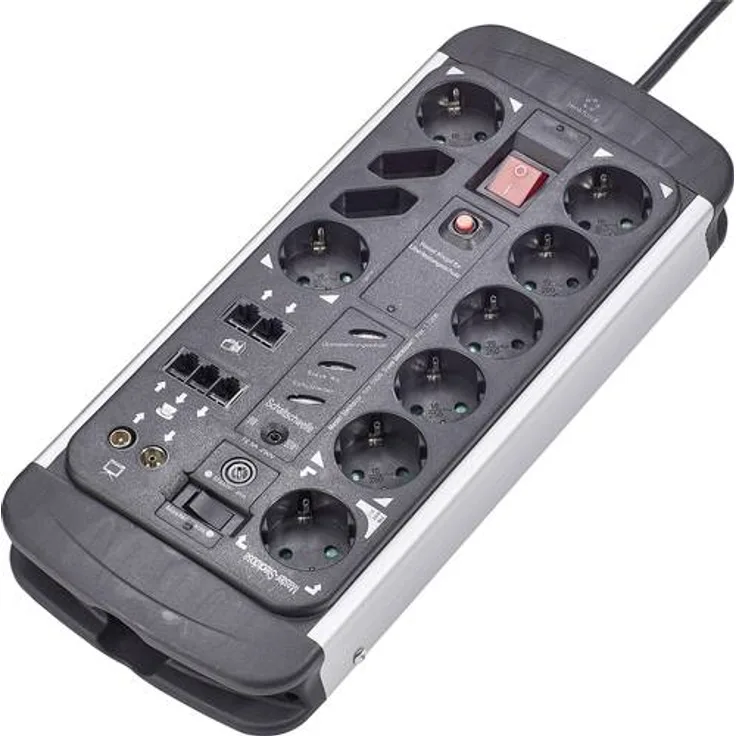 Renkforce 1015A-CMB-SXMS Master/Slave-Steckdosenleiste 10fach Schwarz, Aluminium Schutzkontakt
