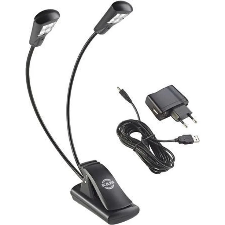Konig und Meyer 12245 Schreibtischlampe 2 Arme 4 LEDs mit Netzteil – Bild 1