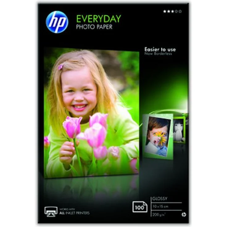 HP CR757A Everyday Glossy Standard Fotopapier 200g-m2 10x15 cm 100 Blatt, weiß