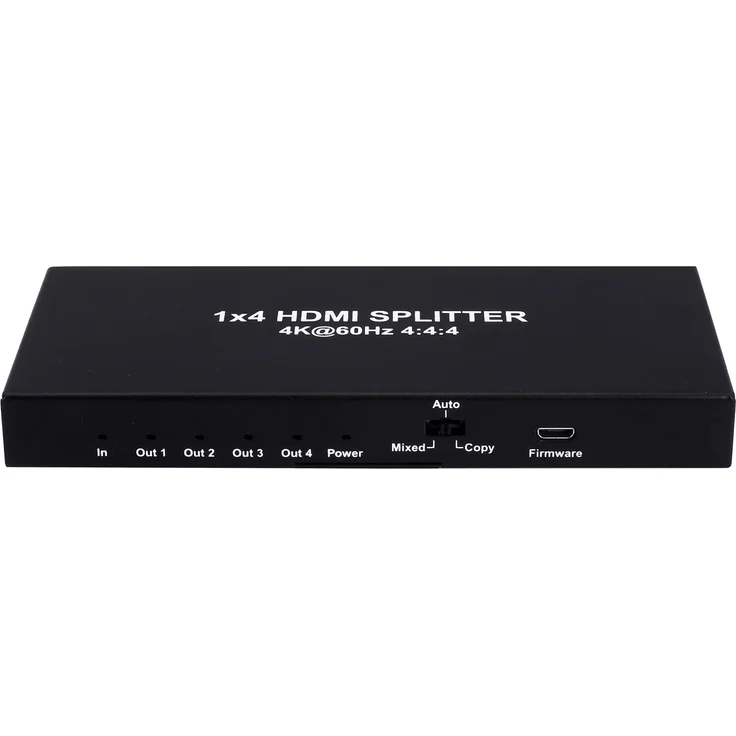 FeinTech VSP01401 HDMI 2.0 Splitter 1 auf 4 Verteiler Ultra-HD 4K60Hz YUV 4:4:4 HDR HDCP 2.2 EDID 18 Gbps