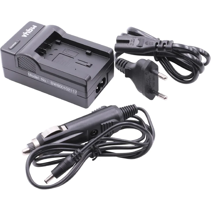 vhbw Ladegerät Ladekabel mit Kfz-Lader für Panasonic SDR-H85, SDR-H100, SDR-T50, SDR-T70, SDR-S45, SDR-S50, SDR-S70 wie VW-VBK180, VW-VBK180EK.