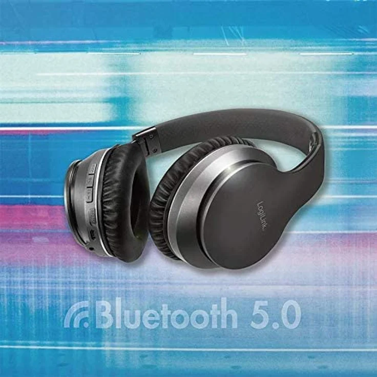 LogiLink BT0053 Over-Ear-Kopfhörer, mit Bluetooth, Mikrofon, Noise Cancelling, schwarz – Bild 7