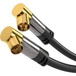 KabelDirekt - Antennenkabel 90° gewinkelt - 10m - (75 Ohm, Koax Stecker > Koax Kupplung Koaxialkabel geeignet für TV, HDTV, Radio, DVB-T, DVB-C, DVB-S, DVB-S2, Winkelstecker) - PRO Series