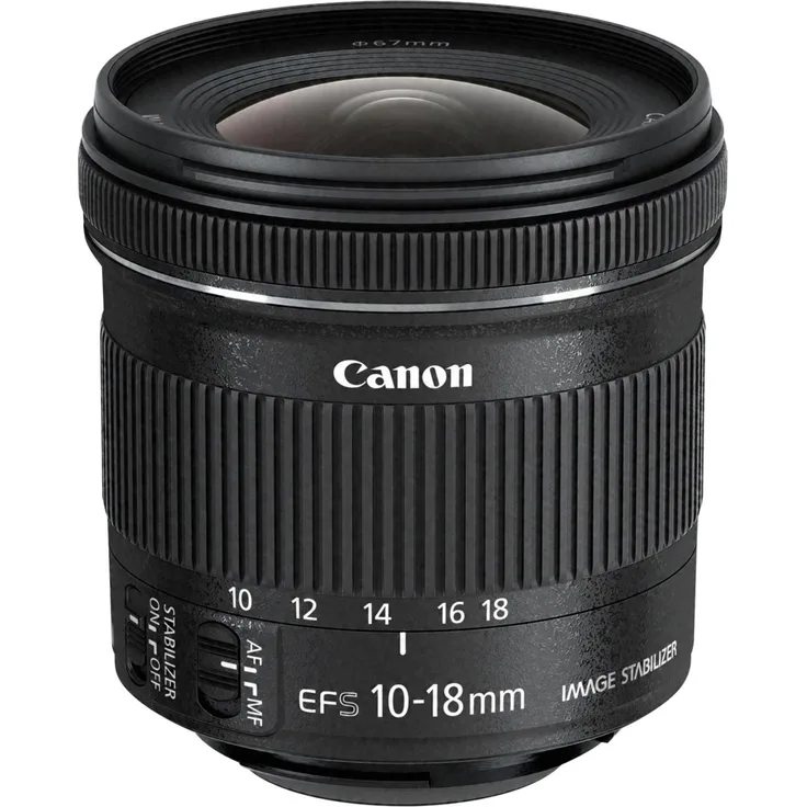Canon Zoomobjektiv EF-S 10-18mm F4.5-5.6 IS STM Ultra Weitwinkel für EOS (67mm Filtergewinde, Bildstabilisator) schwarz