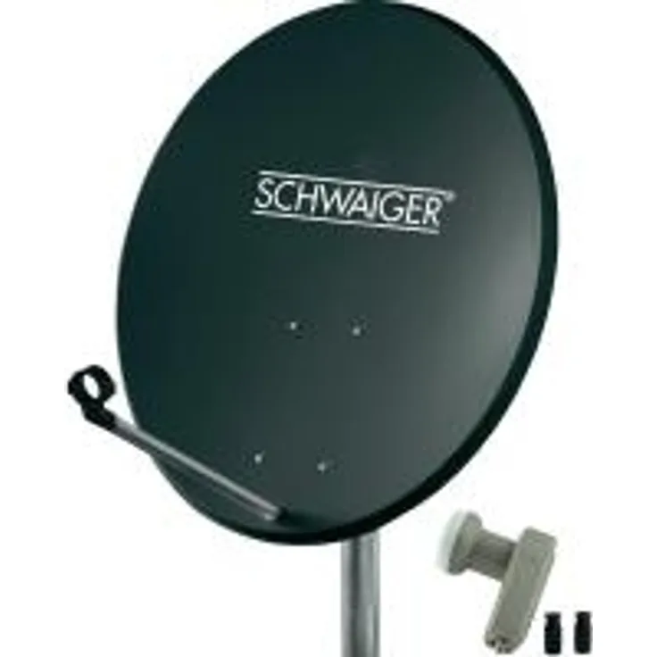 SCHWAIGER SAT Anlage 60 cm 2 Teilnehmer Twin-LNB Anthrazit