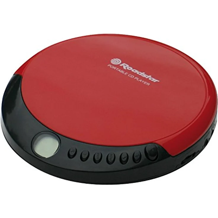 Roadstar PCD-435CD tragbarer CD-Player inkl. Ohrhörer rot