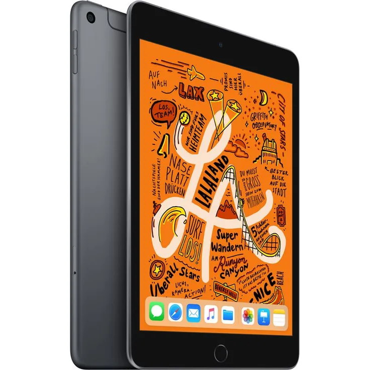 Apple iPad Mini (2019) WiFi + Cellular Quad-HD-Auflösung 7,9 Zoll, LTE-Tablet, Hexa-Core, 3 GB RAM, 64 GB Speicher, iOS (Update auf iPadOS), Spacegrau (MUX52FD/A)
