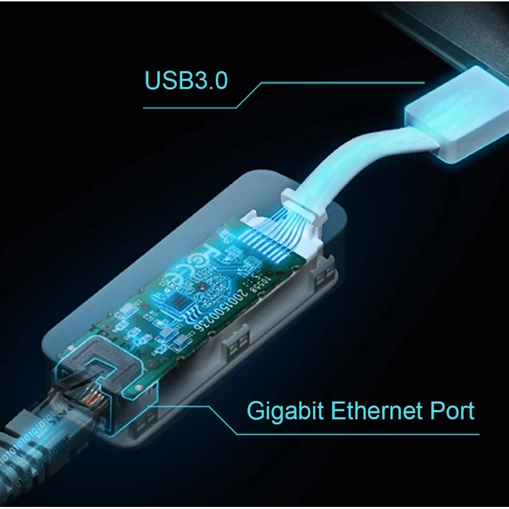 TP-Link UE300 USB-3.0- 10-100-1000Mbit-s-Gigabit-Ethernet-Adapter (mit einklappbarem Kabel, für Apple Macbook, Surface Pro, XPS, Ultrabook, Chromebook, PC, Mac und weitere) – Bild 5