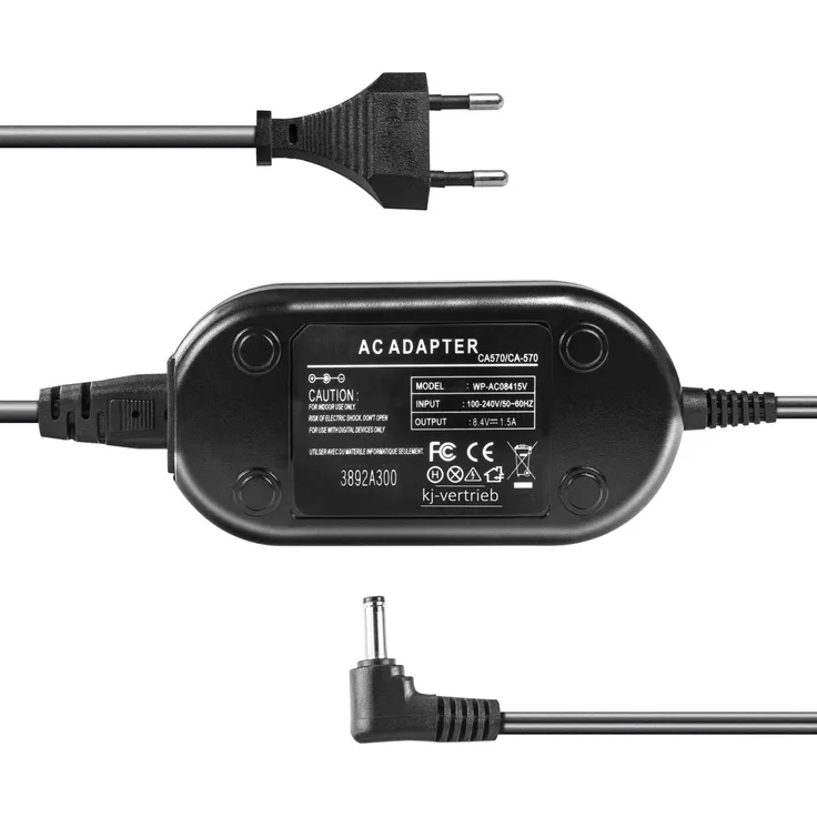 kj-vertrieb Netzteil für Canon CA-570 - Stecker 3,4 x 1,5mm