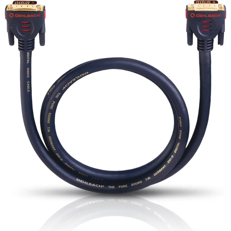 Oehlbach DVI-D - DVI zu DVI Kabel - Monitorkabel, Dual Link 24+1 - SPOFC, 3-fach Schirmung, HDTV, QXGA, 2048x1536 5m