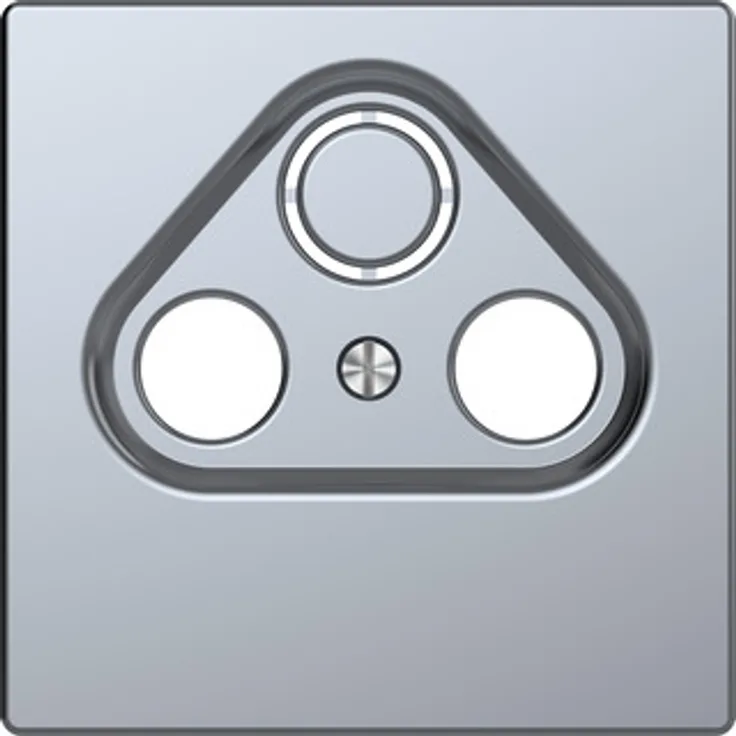 Merten MEG4123-6036 Zentralplatte für Antennensteckdosen, Edelstahl, System Design