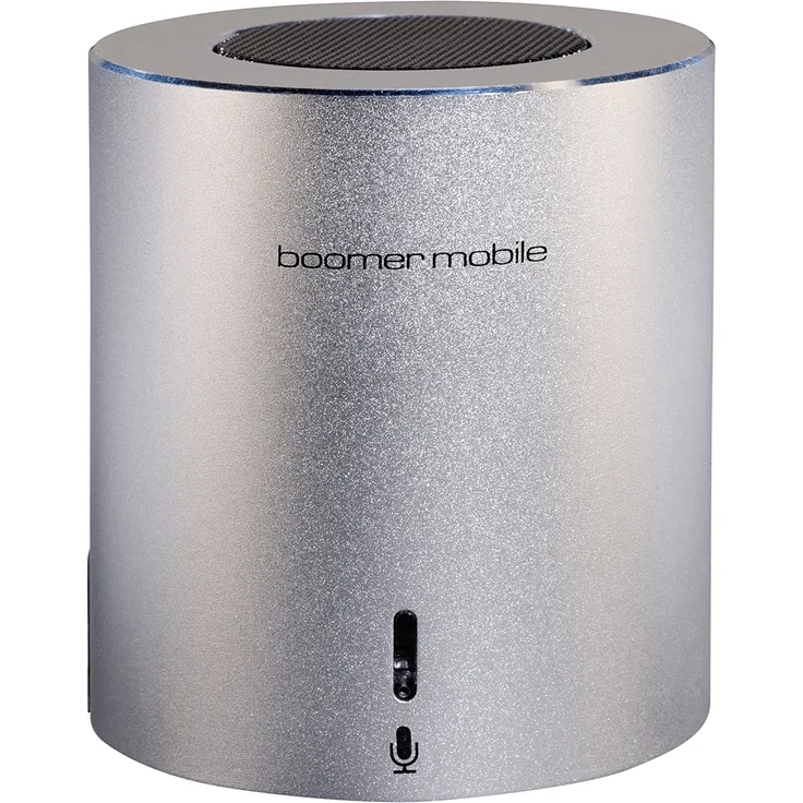 Ultron Aktivbox Boomer Bluetooth-Lautsprecher mit MP3-Player, Kartenleser, Mikrofon, silber