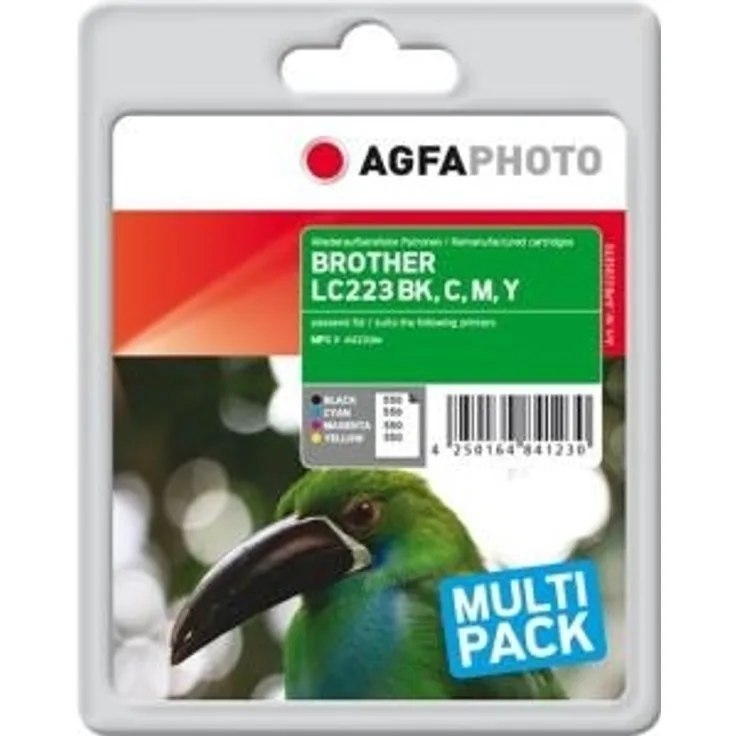AgfaPhoto APB223SETD nachgefüllt Tintenpatronen 4er Pack