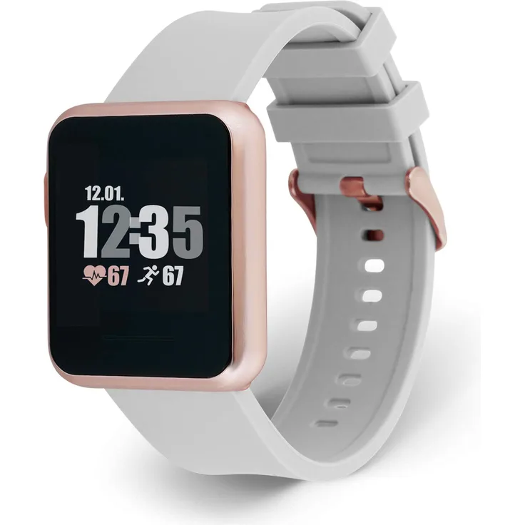 X-WATCH xlyne KETO Sun Reflect Smartwatch Unisex, Einheitsgröße, Metallgehäuse, Soft Grey
