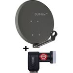 DUR-line DSA 40 Satellitenschüssel anthrazit mit Quad LNB