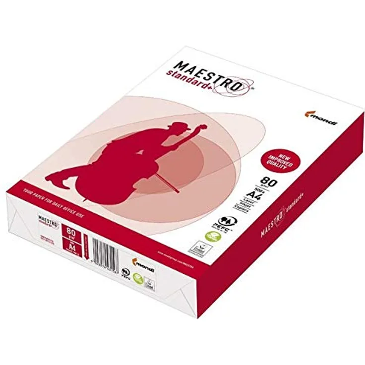 MAESTRO 94928A80S STANDARD+ - A4, 80 g-qm, weiß, 500 Blatt