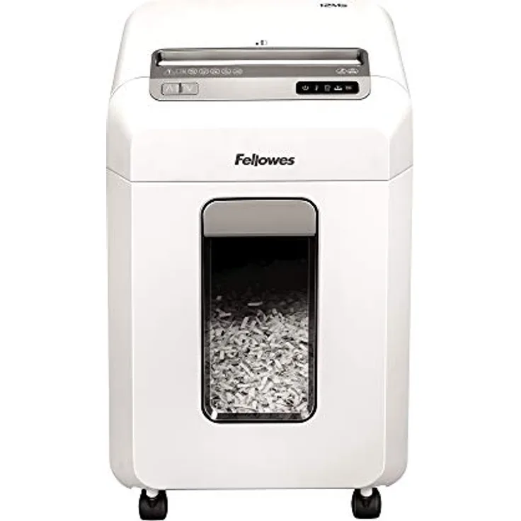 Fellowes Powershred 12MS, 12 Blatt Mini-Cut (P-4) Aktenvernichter, mit patentierter Safesense Technologie, für kleine Büros und Home Office