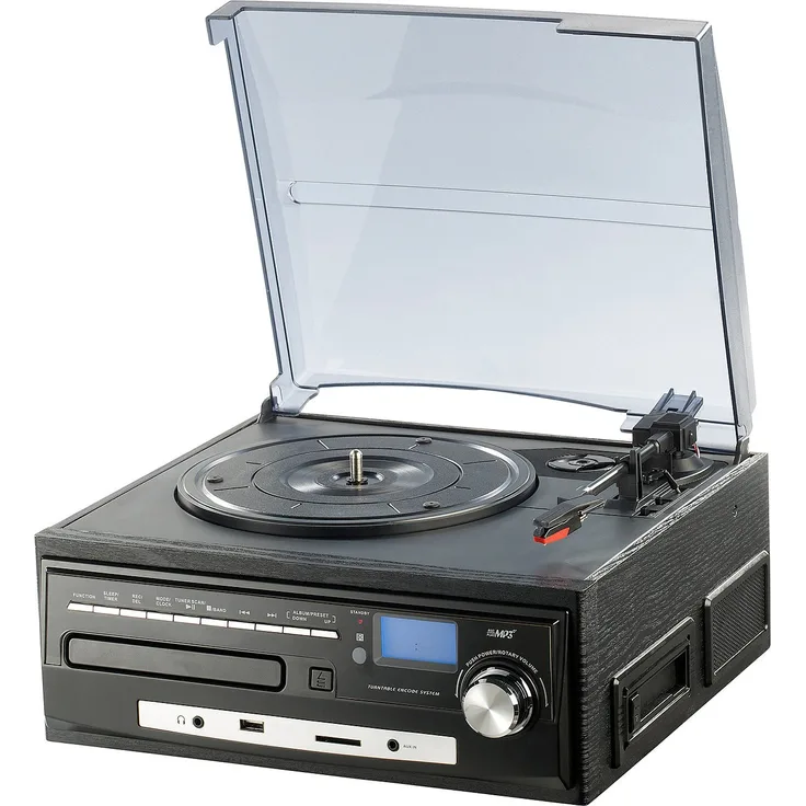Auvisio Stereoanlage MHX-550.LP Musikplayer + Digitalisierer für Schallplatten, CD, MC, MP3, USB, SD