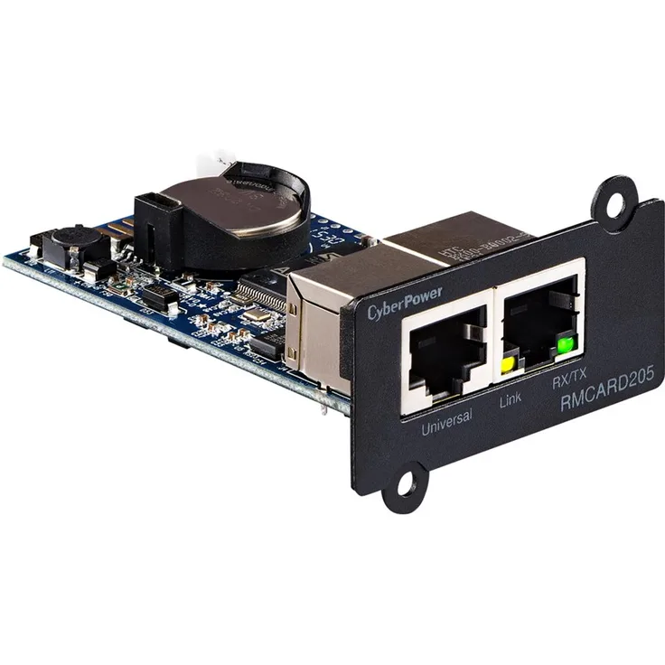 CYBERPOWER RMCARD205 Netzwerkkarte Fuer SNMP Slot - Kompatibel zu OR und PR Serie, Zwei Anschluesse: Netzwerk und Environment Senso