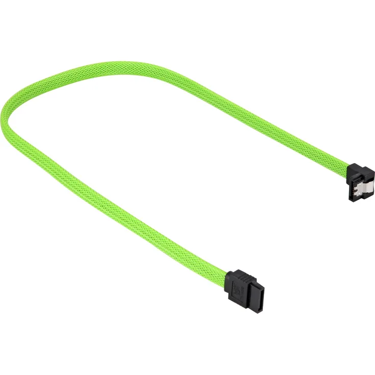 Sharkoon Sata III Kabel 90 sleeve, grün