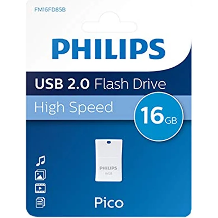 Philips Pico 2.0 Mini USB Stick 16GB Kompakter Speicherstick 16 GB Ideal für Benutzung im Auto