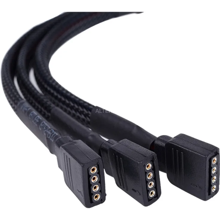 AlphaCool Y-Kabel RGB 4polig > 3x RGB 4polig, schwarz