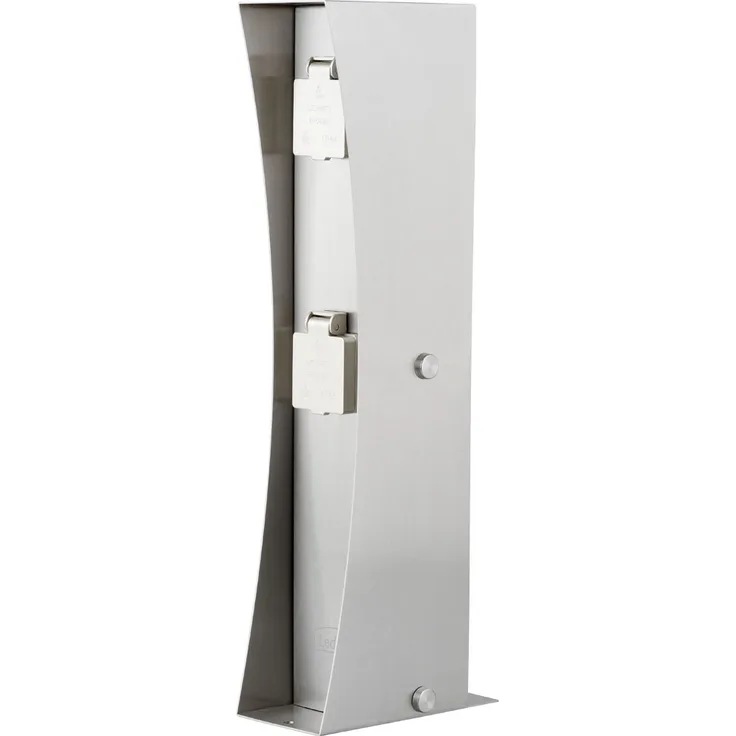 LEDINO Connect D2 Steckdosenpfosten 2er EdelstahlOutdoor