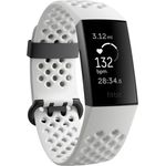 Fitbit Charge 3 Fitness-Tracker Unisex, Einheitsgröße, Aluminiumgehäuse, Frostweiß/Aluminium-Graphitgrau