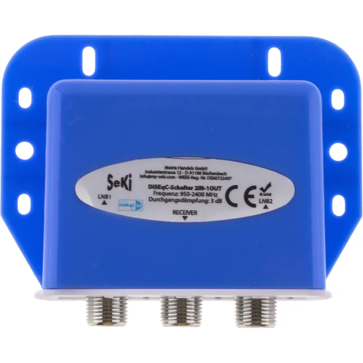 1x DiseqC Schalter Switch 2/1 mit Wetterschutzgehäuse 2X SAT LNB 1 x Teilnehmer
