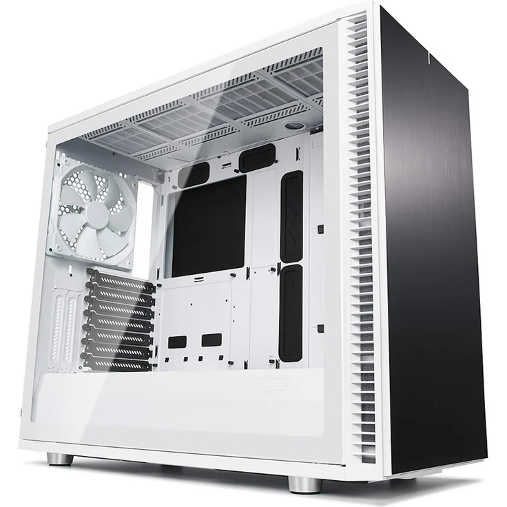 Fractal Design DefineS2 White, Tempered Glass, PC Gehäuse (Midi Tower mit Seitenteil aus gehärtetem Glas) Case Modding für (High End) Gaming PC, schwarz – Bild 1