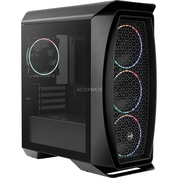 Aerocool AEROONEMINIECLIP, PC Micro ATX-Gehäuse, 4 Lüfter, 2 Panels, Schwarz – Bild 1
