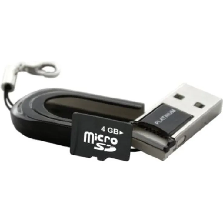 PLATINUM 4GB Micro SDHC Speicherkarte Class 6 inkl. USB Adapter 177315